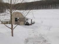 barn in winter